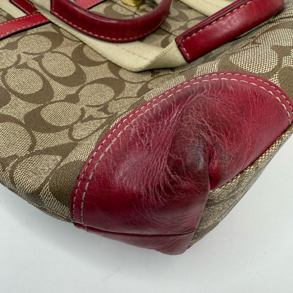 Coach Signature Bag Bundle (3 Pieces) | Rehab / Project Lot | Navy, Tan & Pink - Picture 14 of 16